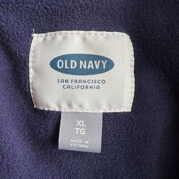 Old Navy Blue Fleece Puffer Vest XL | Cozy Quilted Winter Hiking Layer Gorpcore - Picture 6 of 8